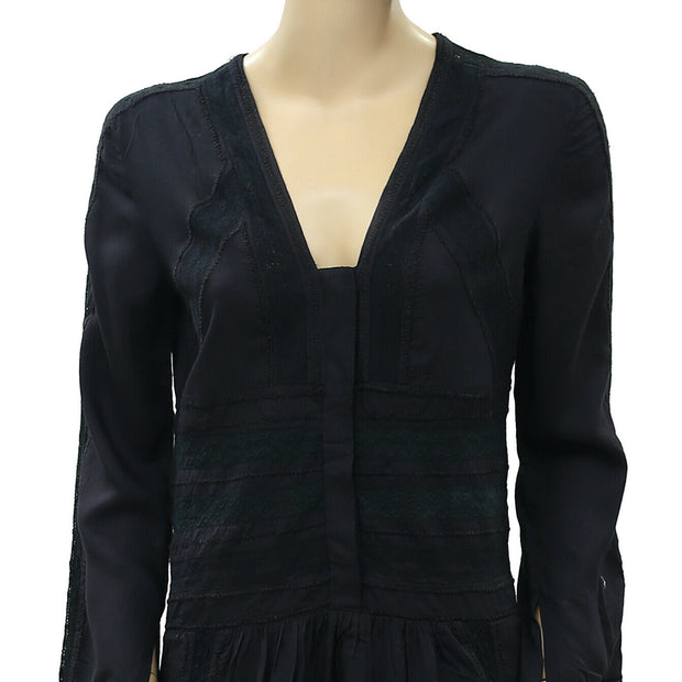 IRO Kelen Lace Black Tunic Dress S-36