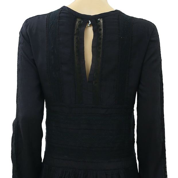 IRO Kelen Lace Black Tunic Dress S-36