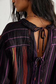 Free People We the Free Wild 侧条纹束腰衬衫上衣