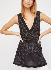 Free People Sweetest Shifty Slip Embroidered Mini Dress M