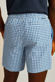 Bonobos Blue And White Gingham Print Swim Shorts XS