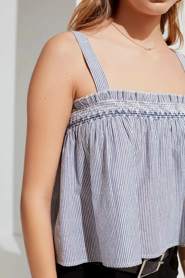 Urban Outfitters UO Striped Printed Smocked Tank Top