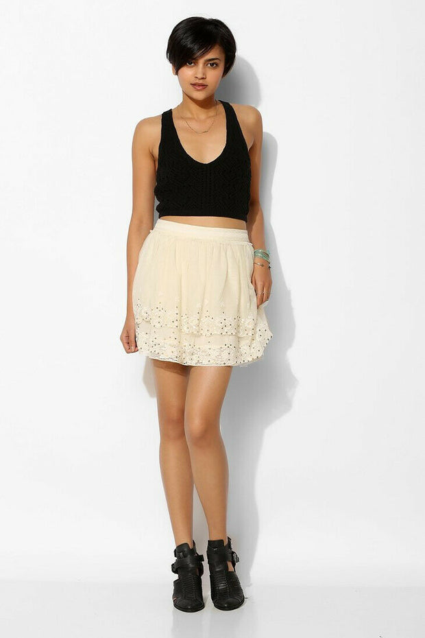 Kimchi Blue Urban Outfitters Sequin Embroidered Skirt
