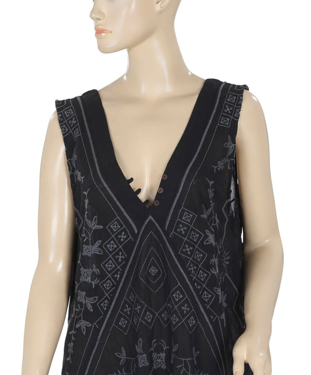 Free People Sweetest Shifty Slip Embroidered Mini Dress M