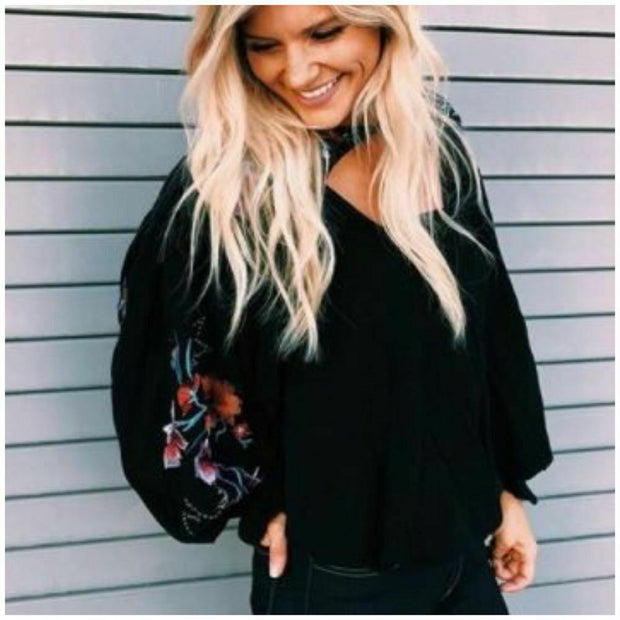 Free People Lita 花卉刺绣衬衫上衣