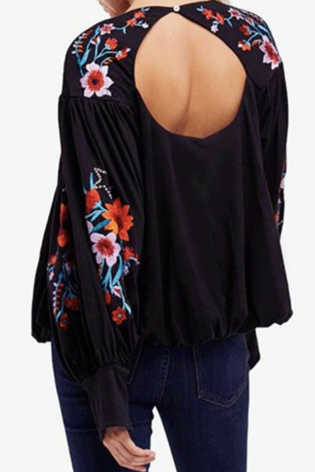 Free People Lita 花卉刺绣衬衫上衣