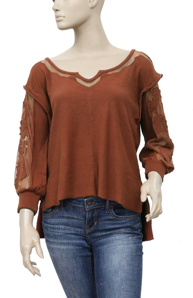 Free People New Romantics Tropicali T 恤花卉拼布衬衫上衣 S