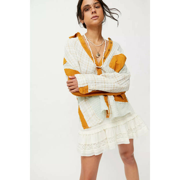 BDG Urban Outfitters Marco 拼接纽扣衬衫上衣