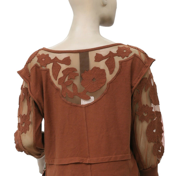 Free People New Romantics Tropicali T 恤花卉拼布衬衫上衣 S