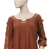 Free People New Romantics Tropicali T 恤花卉拼布衬衫上衣 S