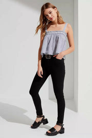 Urban Outfitters UO Striped Printed Smocked Tank Top