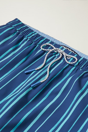 Bonobos Riviera Recycled Swim Painted Teal Stripes Trunks Shorts