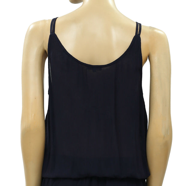 Grain De Malice Embroidered Tie Tunic Mini Dress