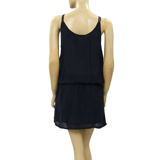 Grain De Malice Embroidered Tie Tunic Mini Dress