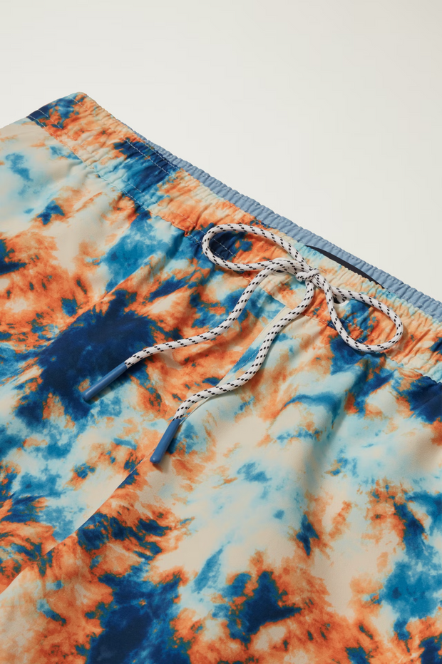Bonobos Riviera Recycled Swim Blue Tie Dye Print Trunks Shorts