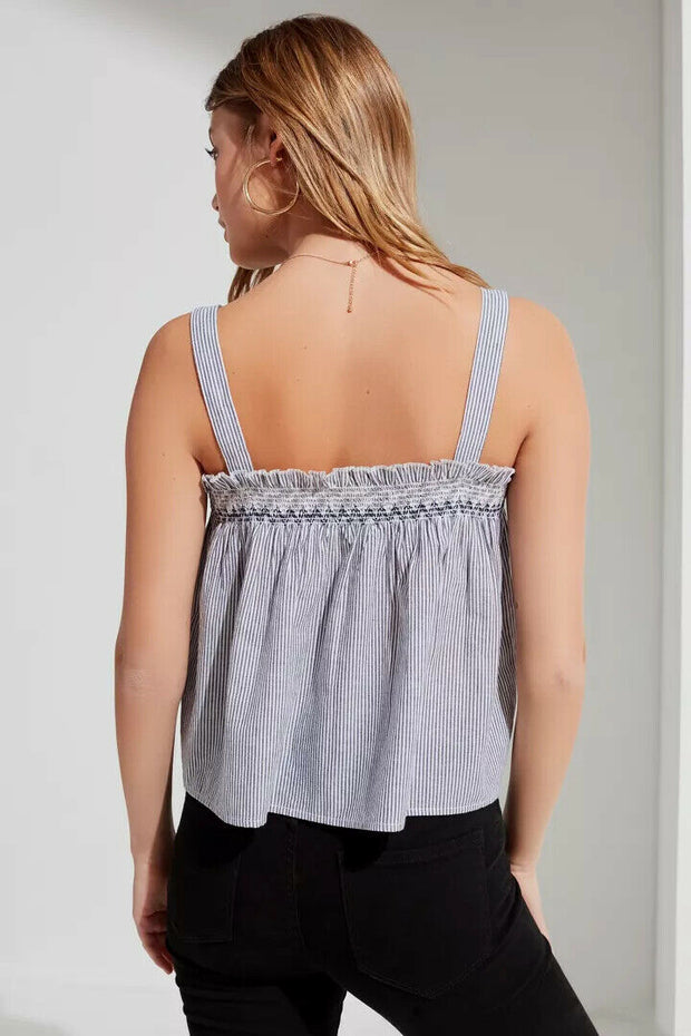 Urban Outfitters UO Striped Printed Smocked Tank Top