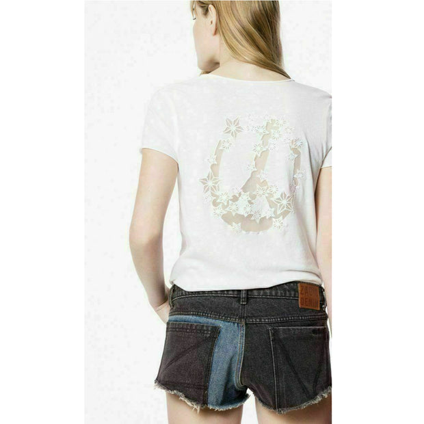 Zadig & Voltaire Story Ashnet Fishnet White T-Shirt Top