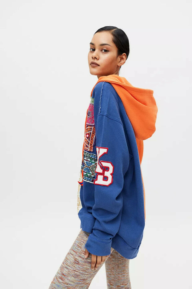 Kimchi Blue Urban Outfitters Campbell Patchwork Hoodie Sweatshirt Top