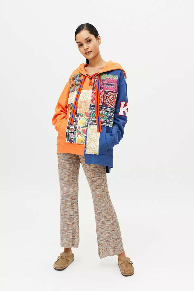 Kimchi Blue Urban Outfitters Campbell Patchwork Hoodie Sweatshirt Top
