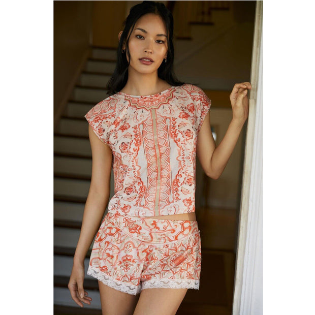 Anthropologie Two-Piece Knit Top & Short Set