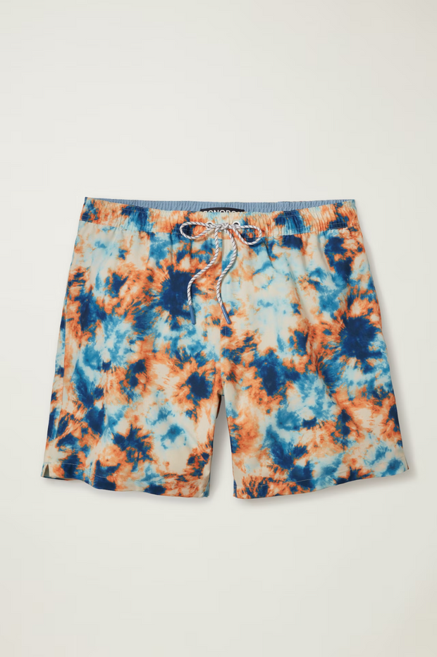 Bonobos Riviera Recycled Swim Blue Tie Dye Print Trunks Shorts