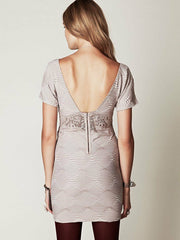 Free People New Romantics Bell Gray Bodycon Mini Dress S