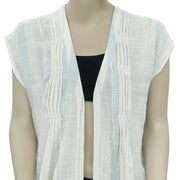 Free People Endless Summer Printed Front Open Gauze Cardigan Top L