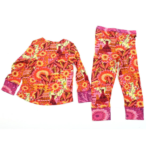 Anthropologie Roeqiya Kids Girls Floral Printed Top & Pants Set 3 Years