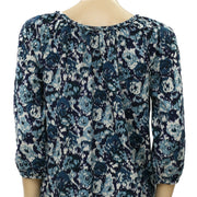 Lucky Brand Printed Braided Vintage Boho Blouse Top S