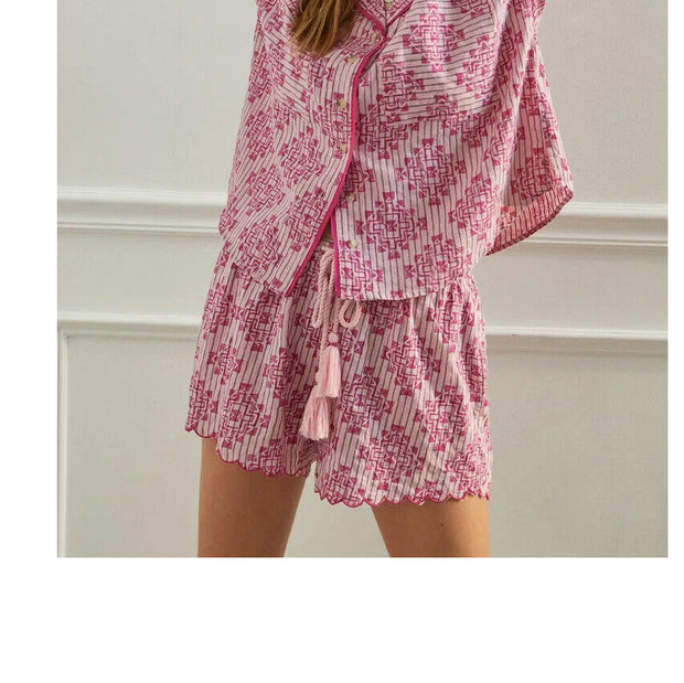 Anthropologie Ella Sleepwear Pink Striped Shorts