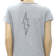 Zadig & Voltaire Tunisien Flashlight Beaded Blouse T-Shirt Top