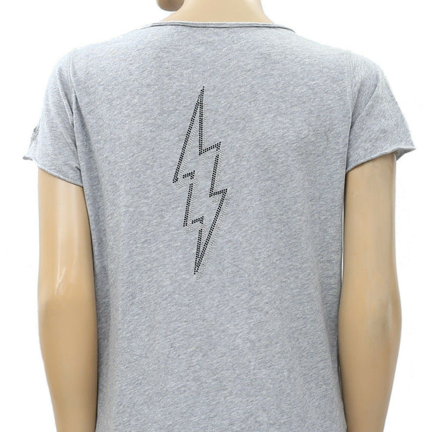 Zadig & Voltaire Tunisien Flashlight Beaded Blouse T-Shirt Top