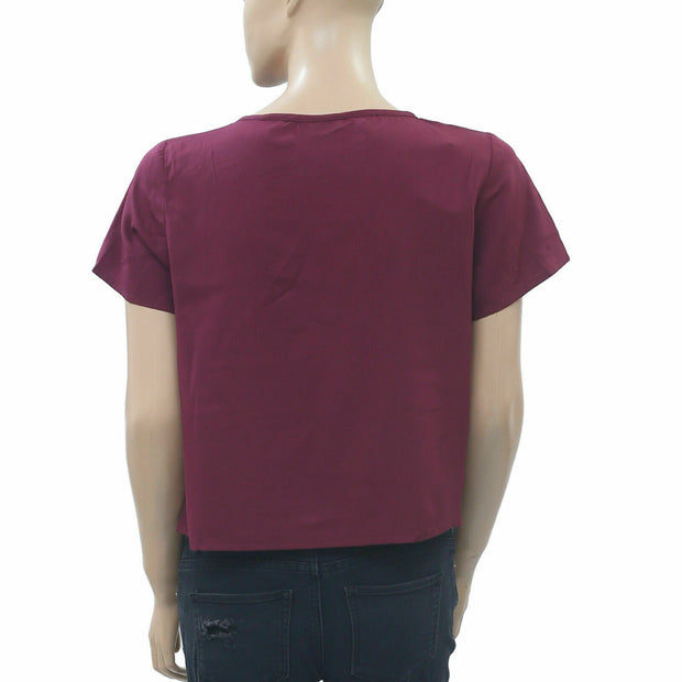 Topshop 孔眼花卉刺绣衬衫上衣 S-6