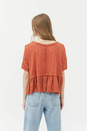 Urban Outfitters Demi Ruffle Cropped Tee Top S