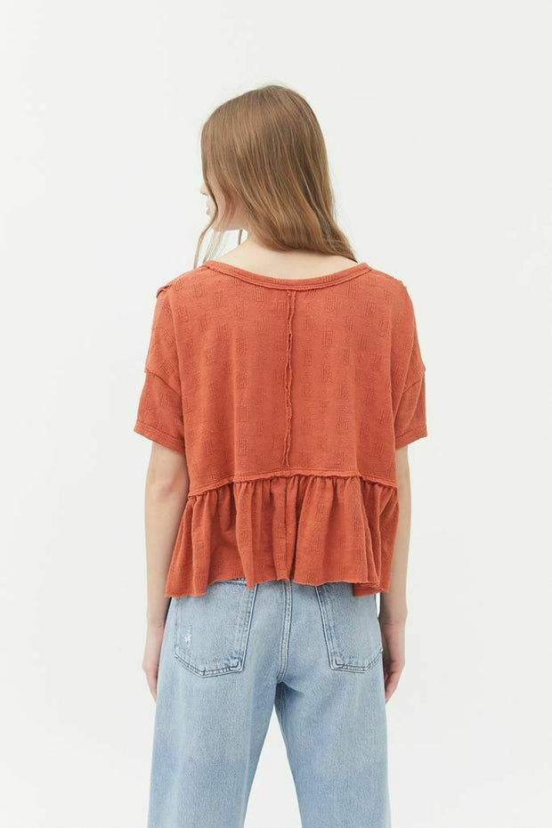 Urban Outfitters Demi Ruffle Cropped Tee Top S