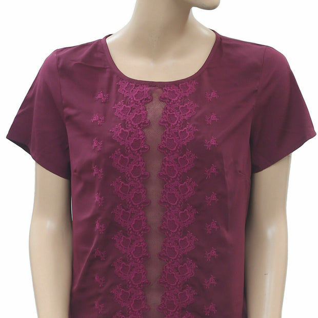 Topshop 孔眼花卉刺绣衬衫上衣 S-6
