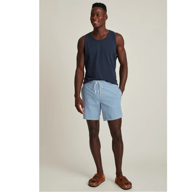 Bonobos Blue And White Gingham Print Swim Shorts XS