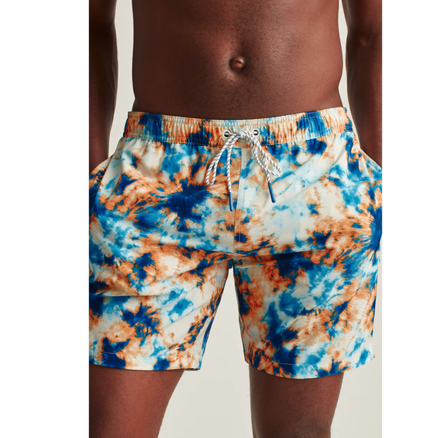Bonobos Riviera Recycled Swim Blue Tie Dye Print Trunks Shorts