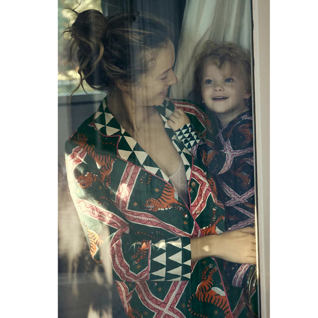Anthropologie Kid's Girls Corinne Lent Tigress Flannel Pajama & Top 3T Yr