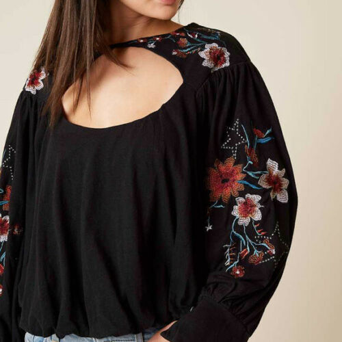 Free People Lita 花卉刺绣衬衫上衣