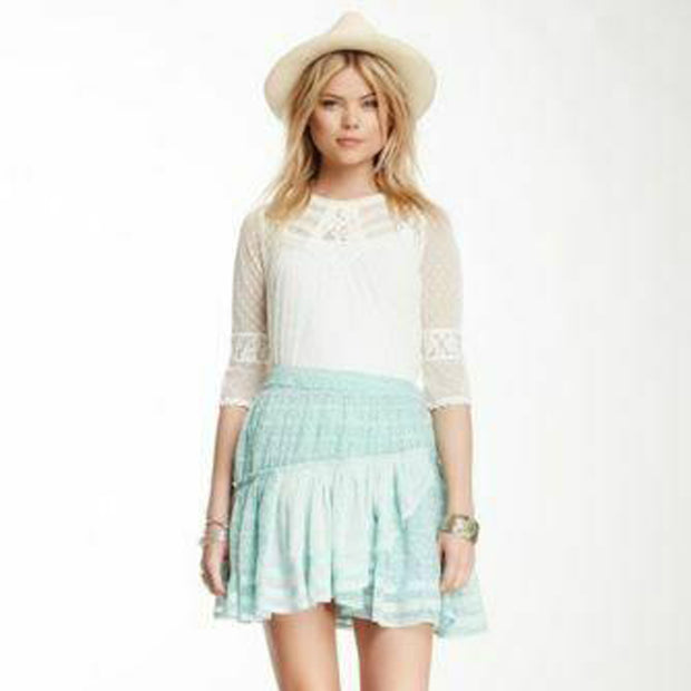 Free People Annabel Lee Printed Mini Skirt XS