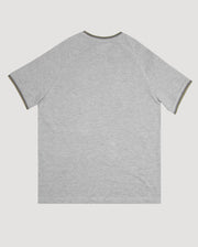 Larsson & Co Grey Melange Rib Solid Men's T-Shirt XL