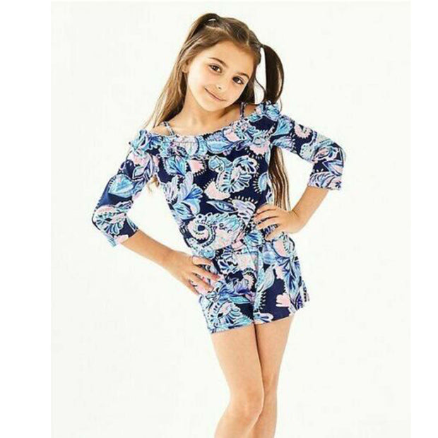 Lilly Pulitzer Kids Girls Margaret of the Shoulder Romper S 4-5 Years