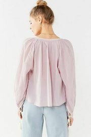 Urban Outfitters UO Wild Horses 蕾丝领结紫色衬衫上衣