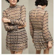HD In Paris Anthropologie Sierade Zigzag Mini Dress XS