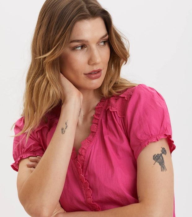 Odd Molly Anthropologie Sleeves Up Buttondown Blouse Top S-1