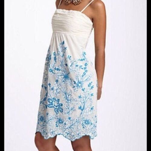 Vanessa Virginia Anthropologie Stitched Cornflower MINI Dress