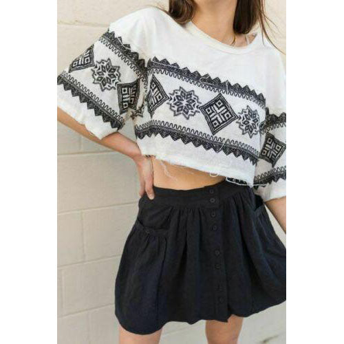 Urban Outfitters UO kennet Allover embroidered cropped tee Top