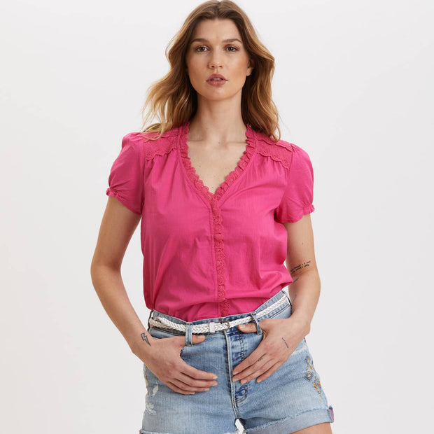Odd Molly Anthropologie Sleeves Up Buttondown Blouse Top S-1