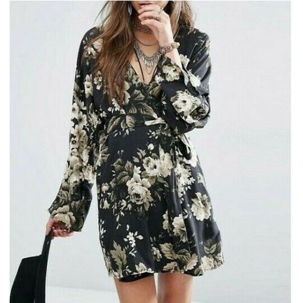 Denim & Supply Ralph Lauren Floral Printed Wrap Mini Dress XS